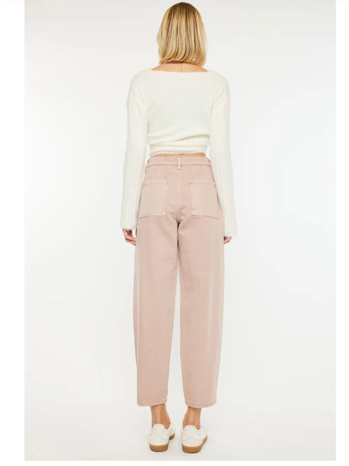 Mar High Rise Slim Barrel in Dusty Pink