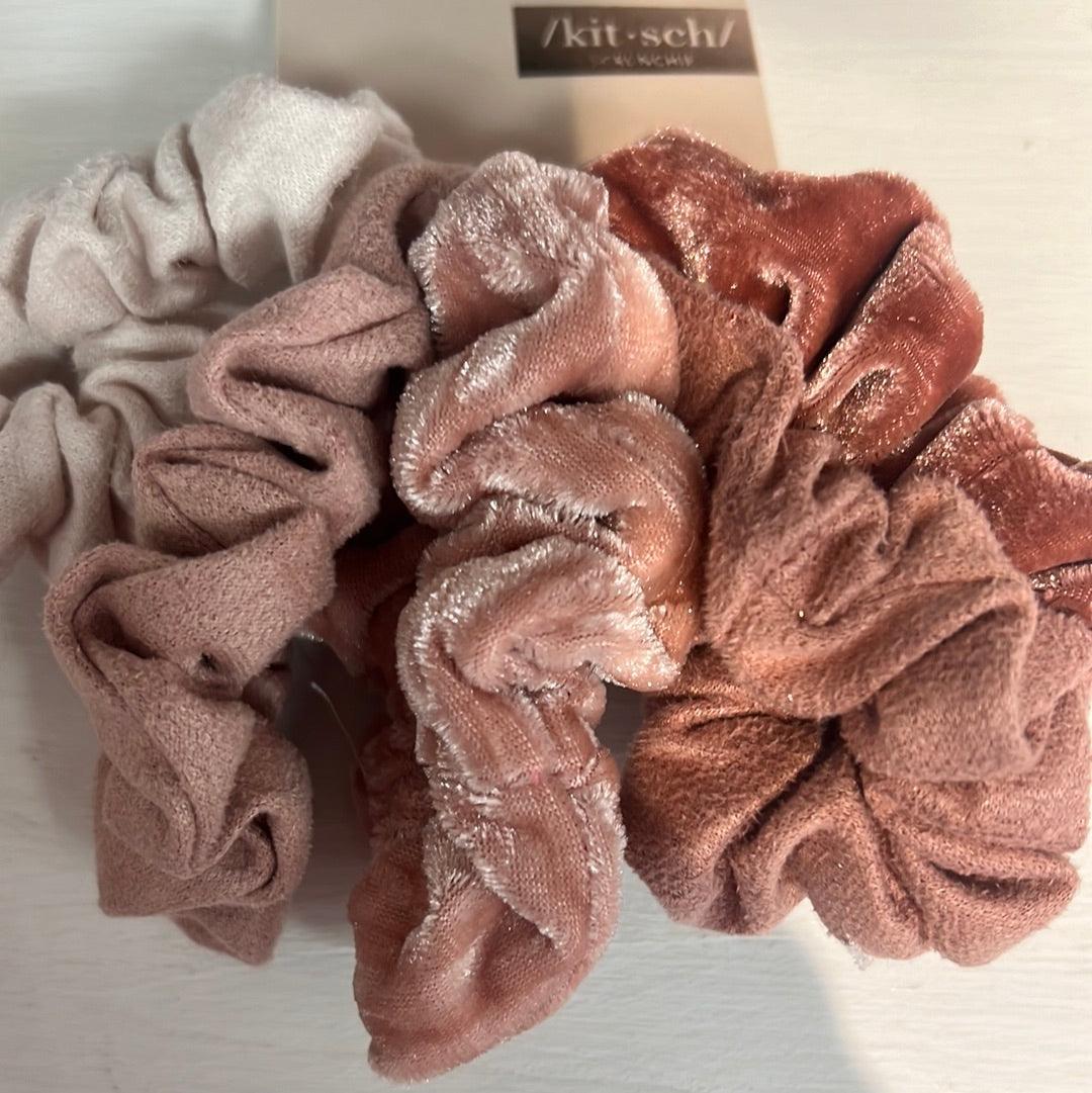 Velvet Scrunchies-Blush and Mauve