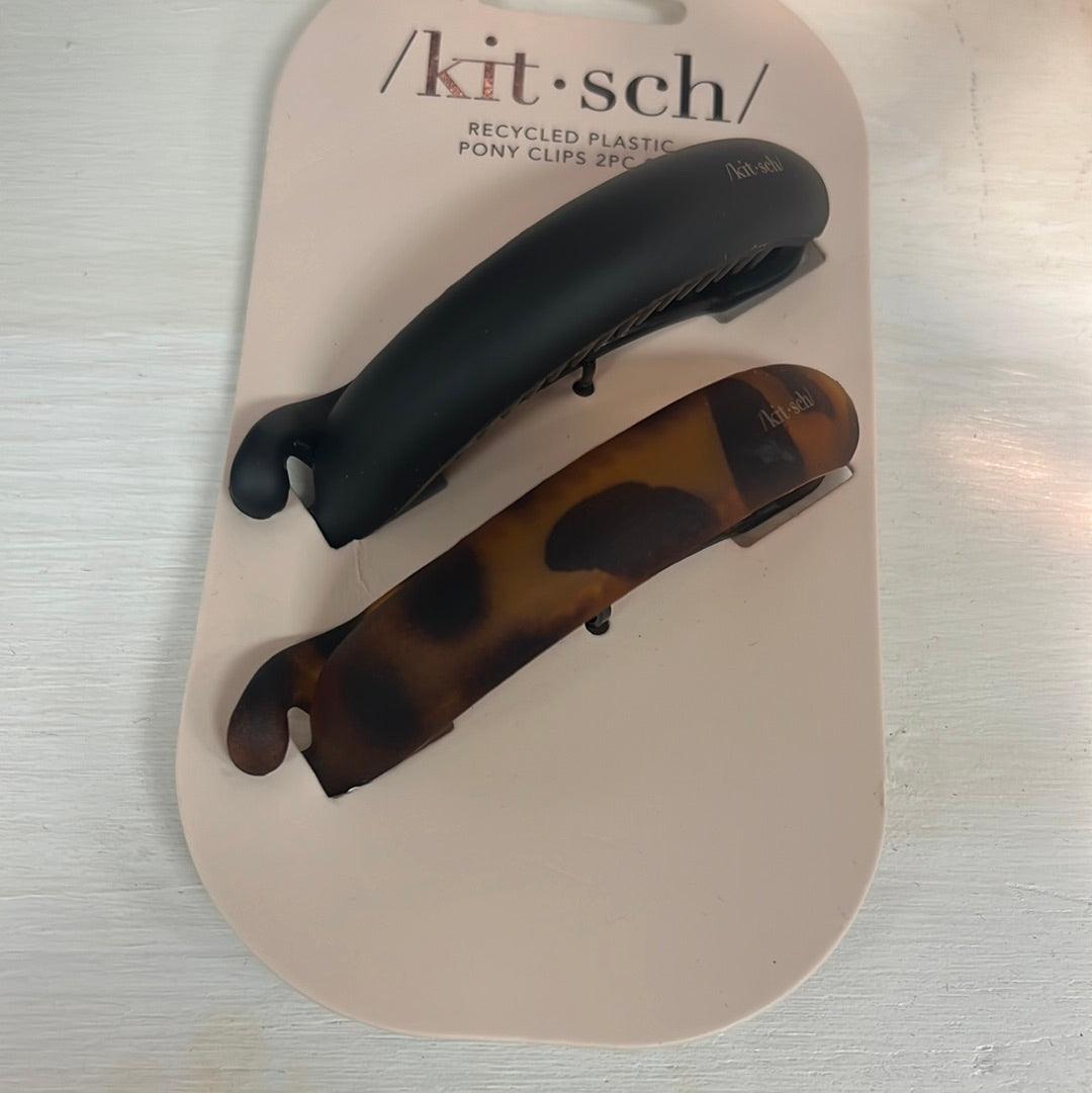 Kitsch Pony Clips 2pc Set Black & Tort