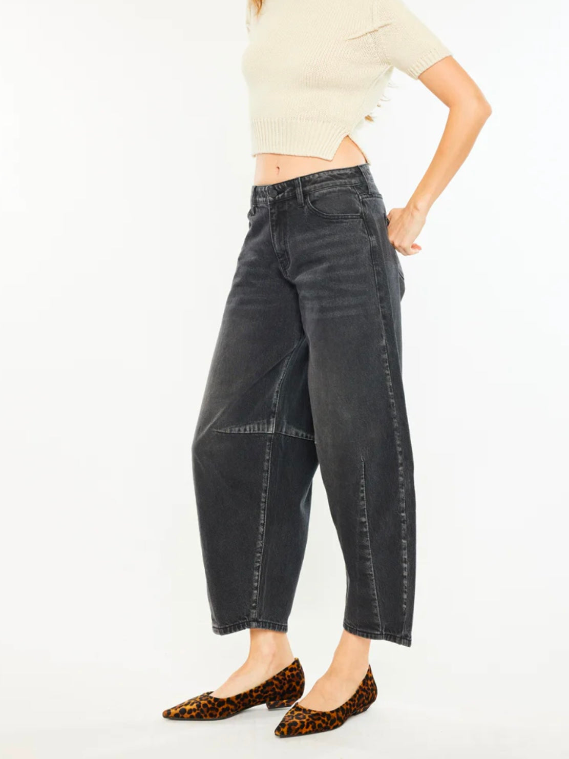 Luz High Rise Horseshoe Jeans in Black