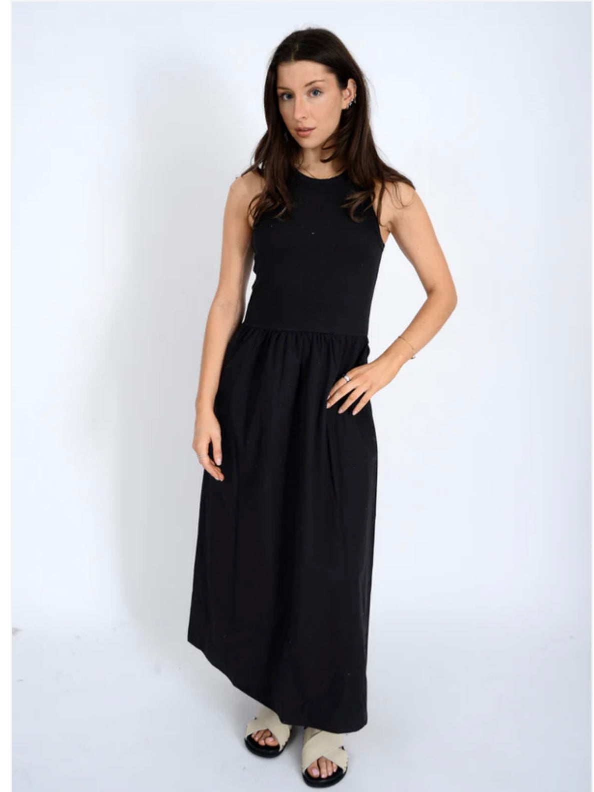 Kamalia Racer Tank Dress in Black