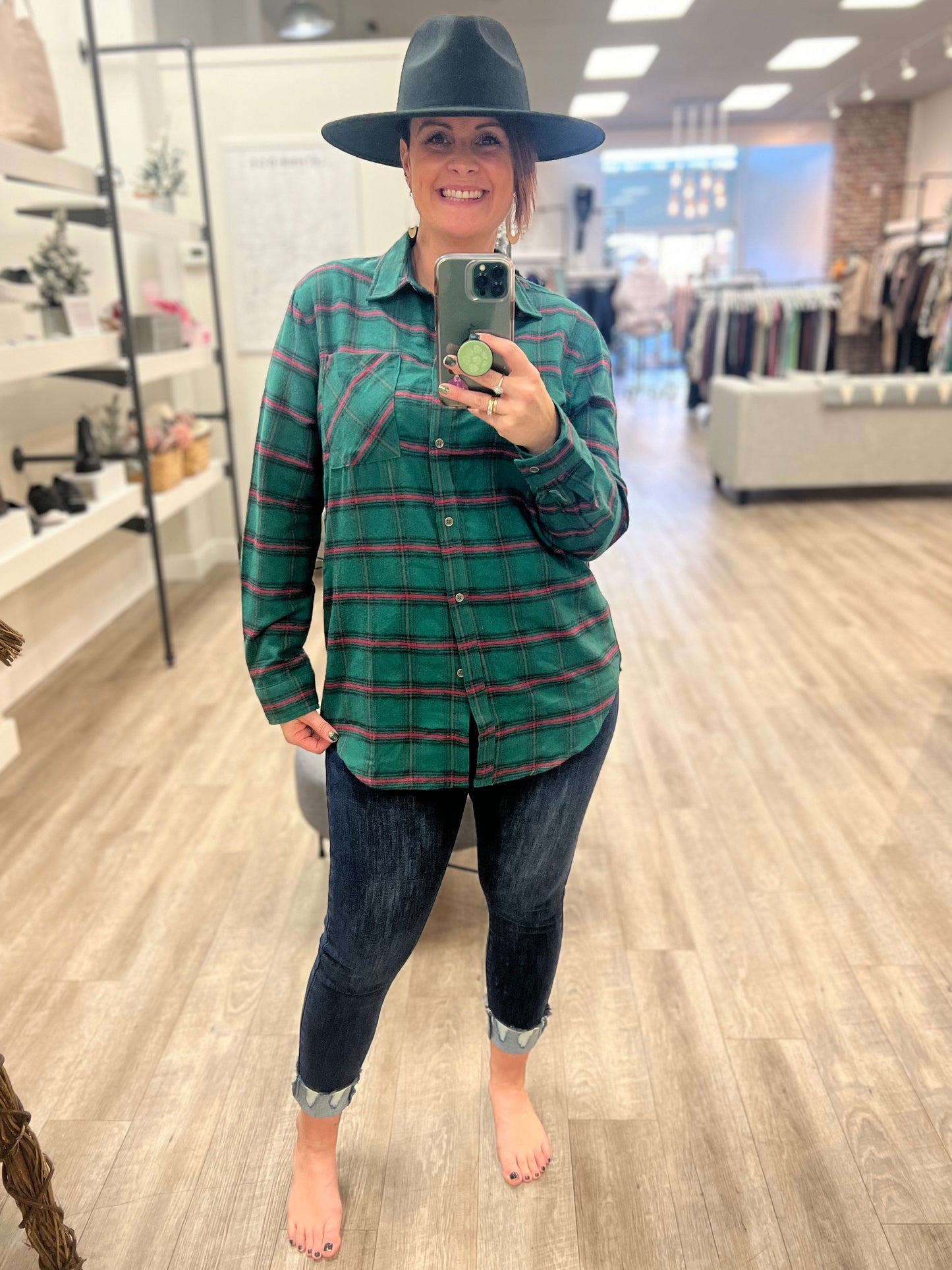 Green Plaid Shirt