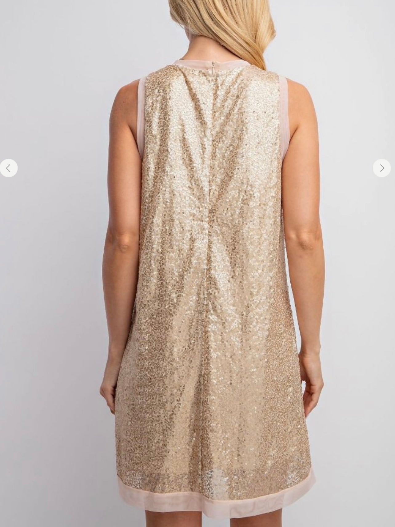 Sequin Holiday Dress in Gold
