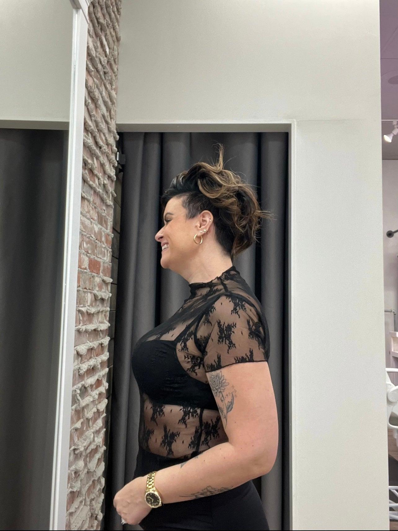 Lace Layering Short Sleeve Top