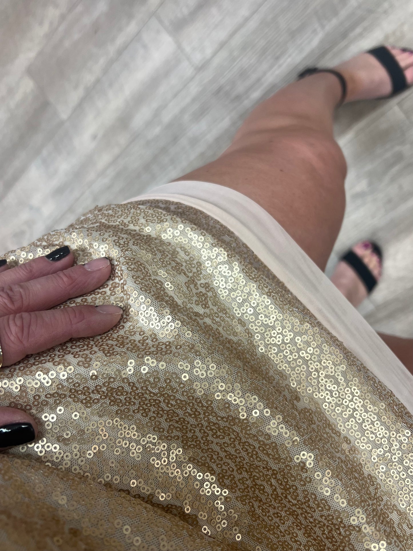 Sequin Holiday Dress in Gold