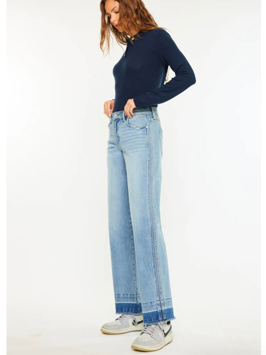 Lizette Mid Rise Wide Leg Jeans