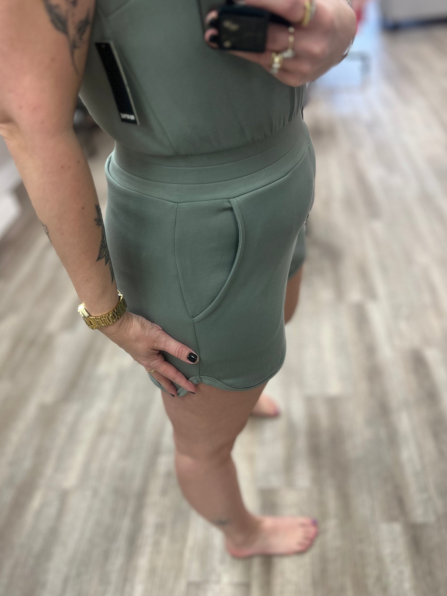 Rumis Soft Knit Romper in Sage