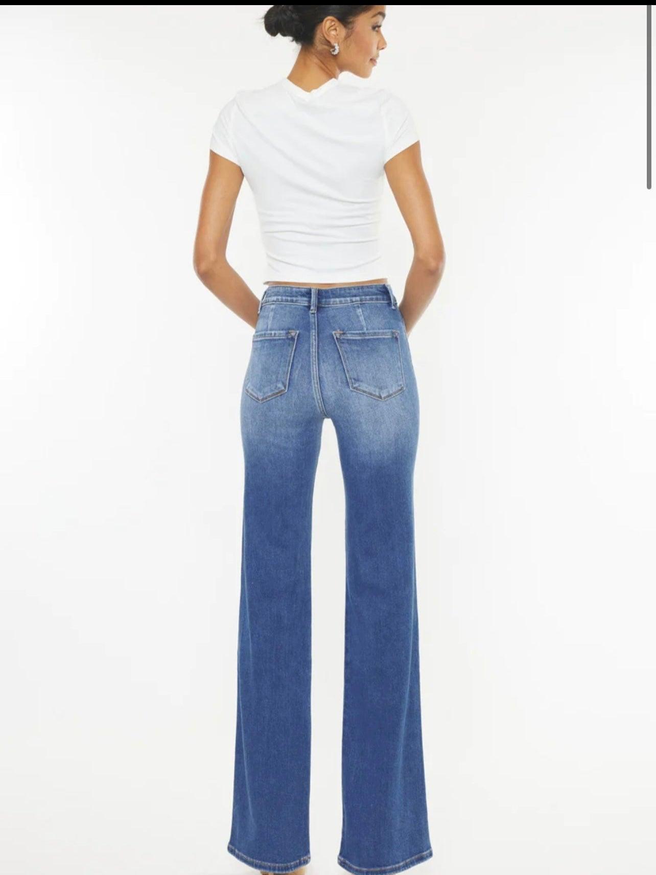 Kancan Celia Ultra High Rise Wide Flare-Medium Wash