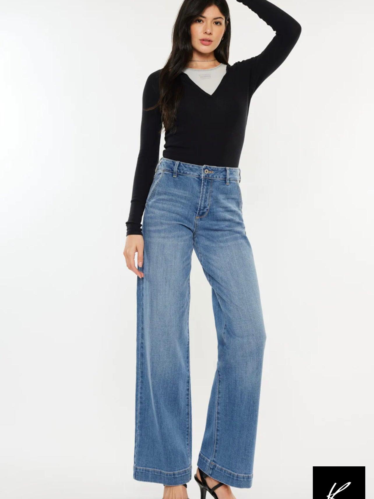 The Bertha High Rise Trouser Wide Leg Jeans
