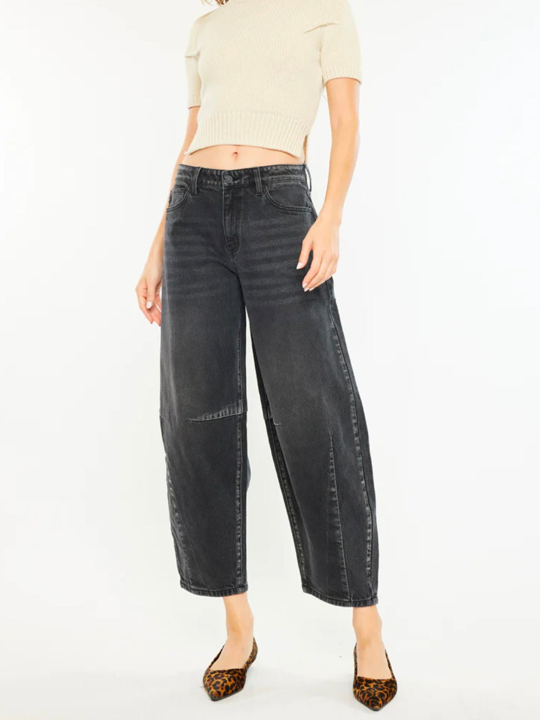 Luz High Rise Horseshoe Jeans in Black