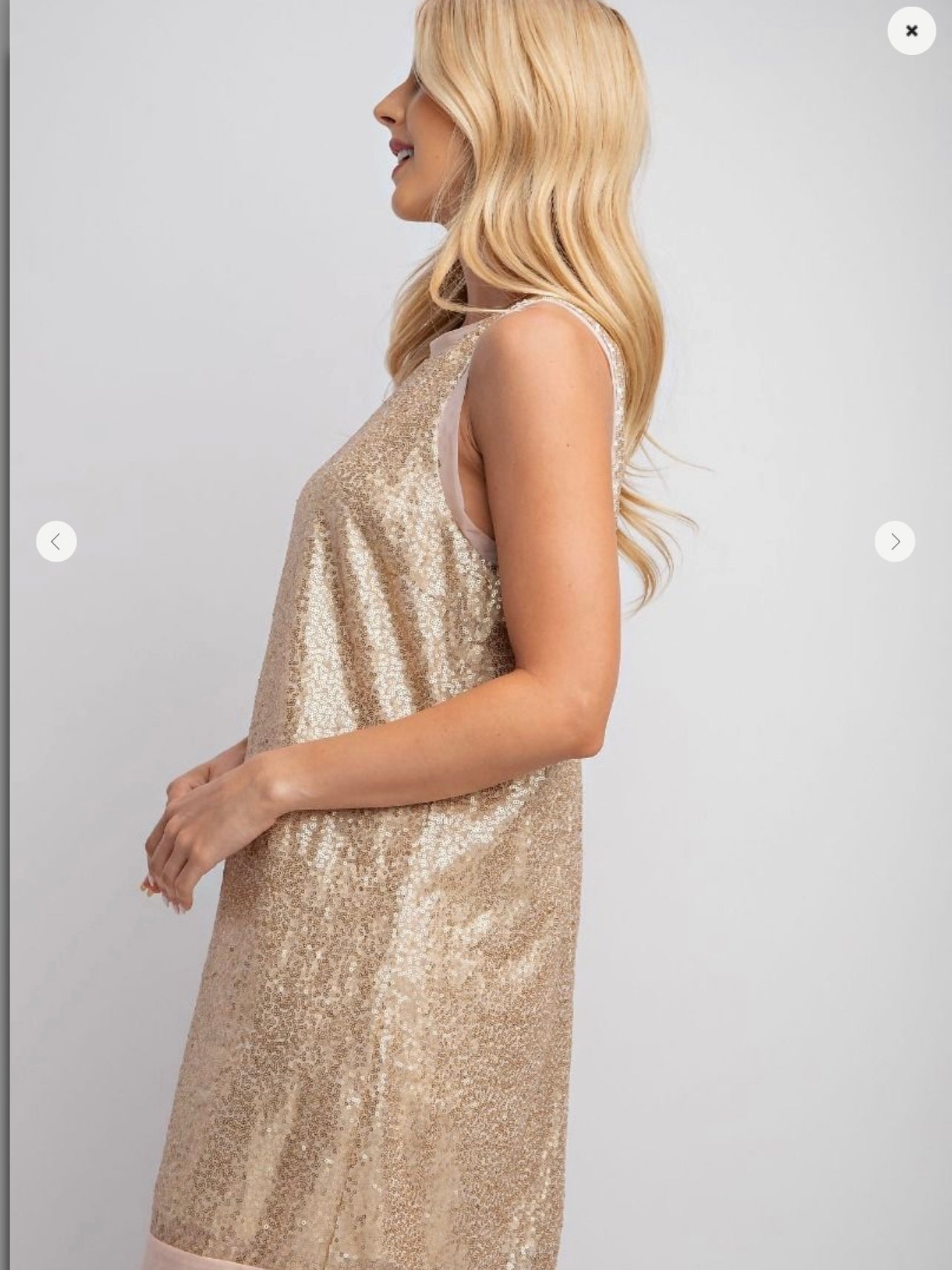 Sequin Holiday Dress in Gold