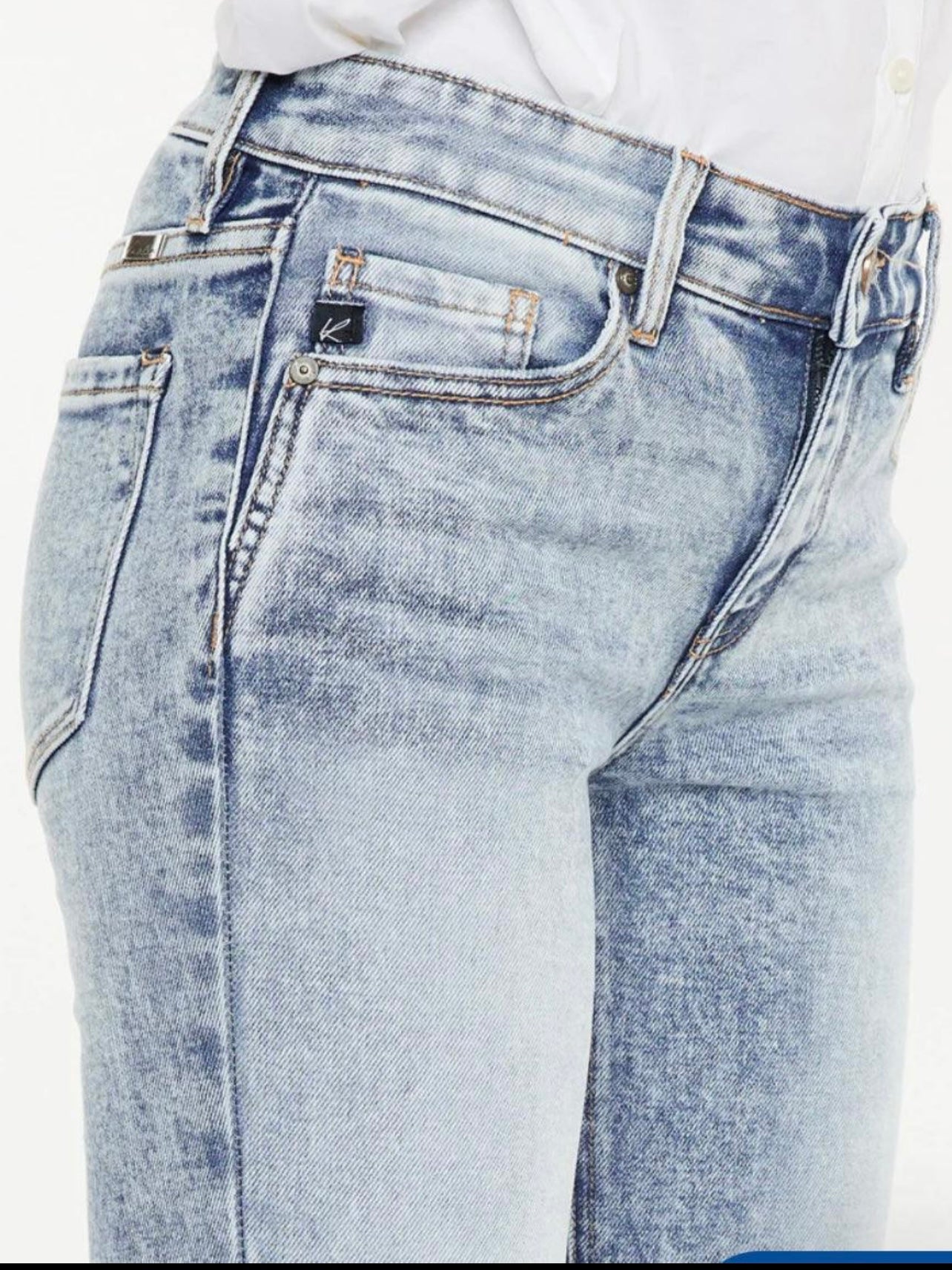 Kancan Nadia Mid Rise Bootcut in Acid Wash