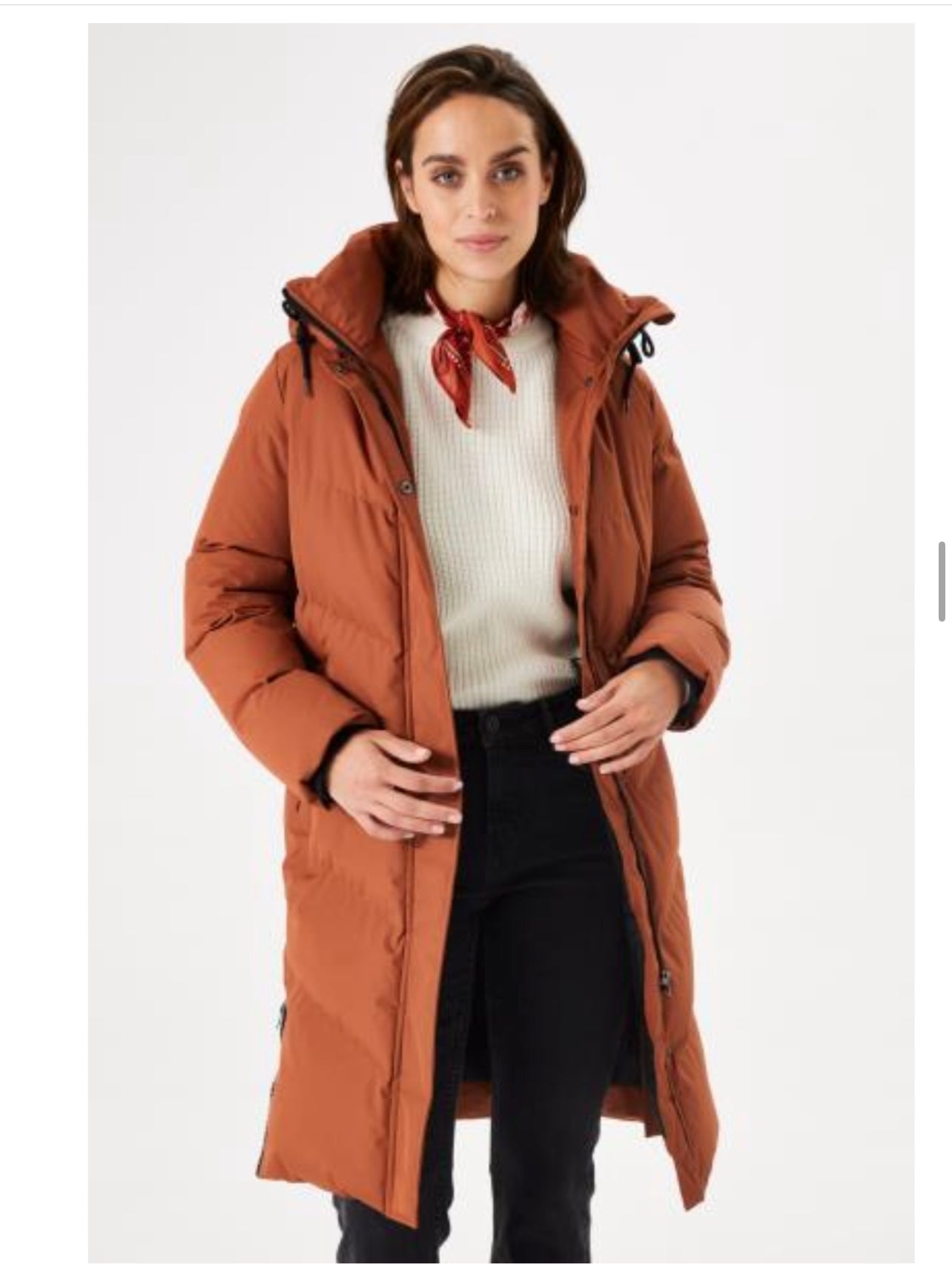 Winter Puffer Jacket in Burnt Brique