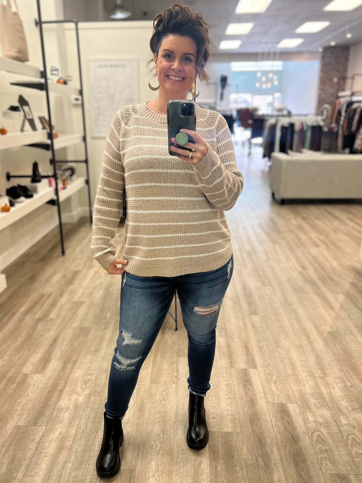 Taupe Motion Sweater