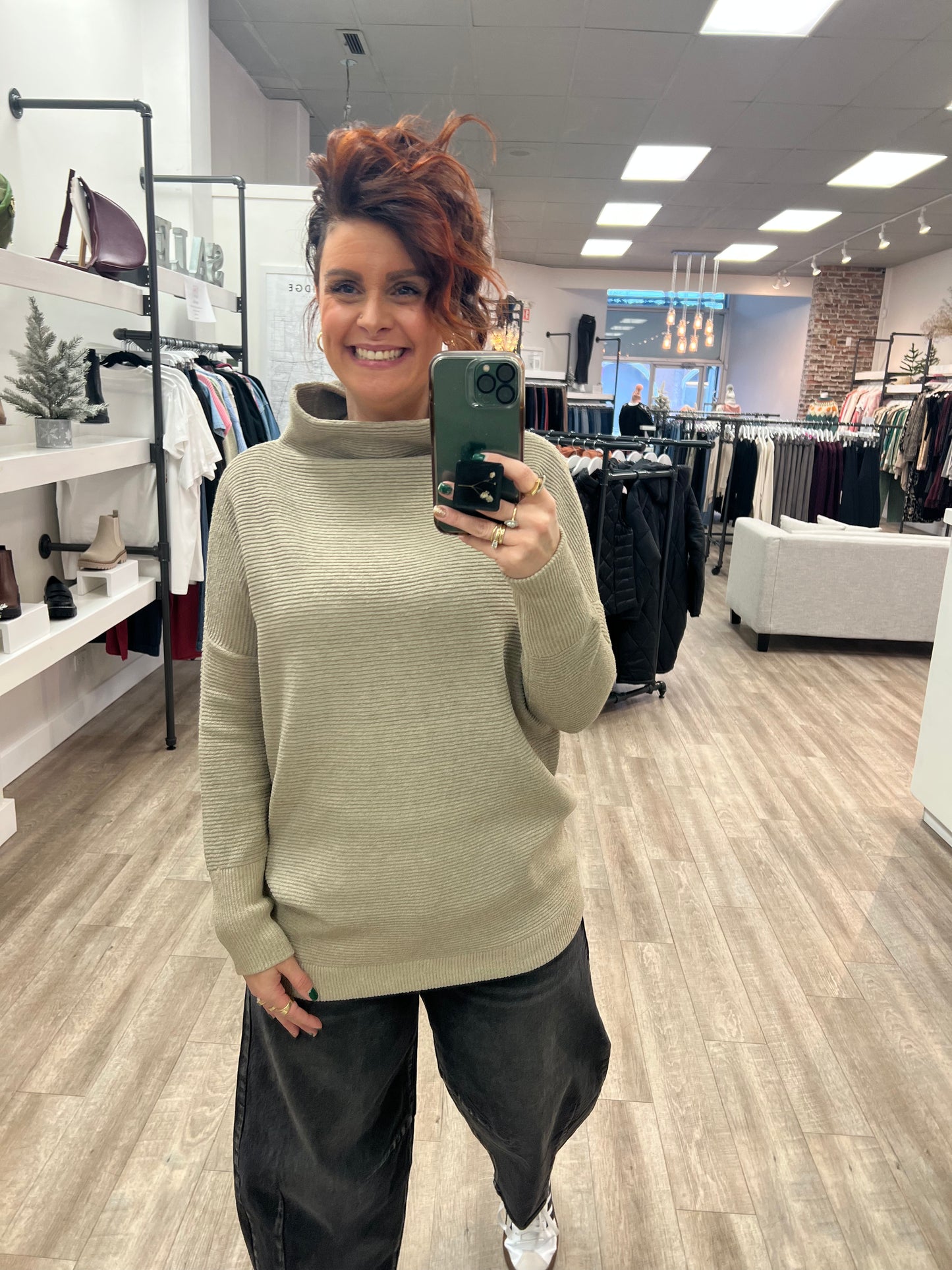 Nancy Ottoman Mock Neck in Cuban Sand