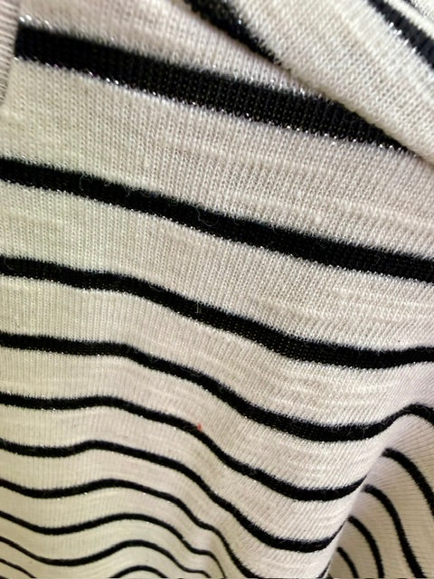 Subtle Sparkle Stripe Tee in Black