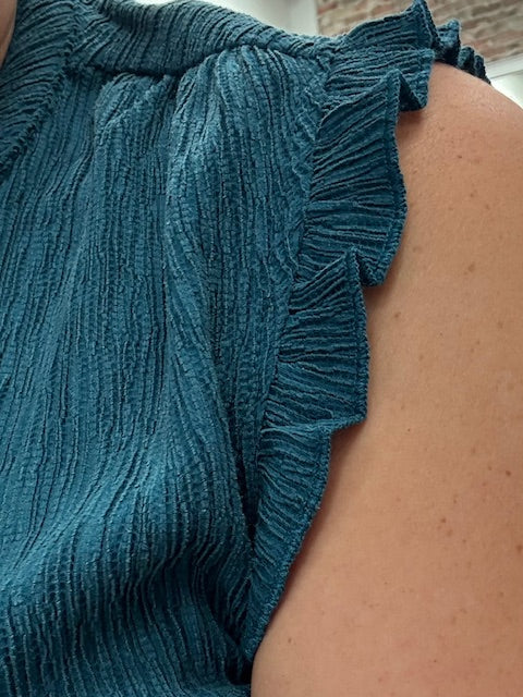 Ladies Singlet with Ties in Blue Lagoon