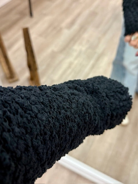 Cloud Soft Popcorn Cardigan in Black