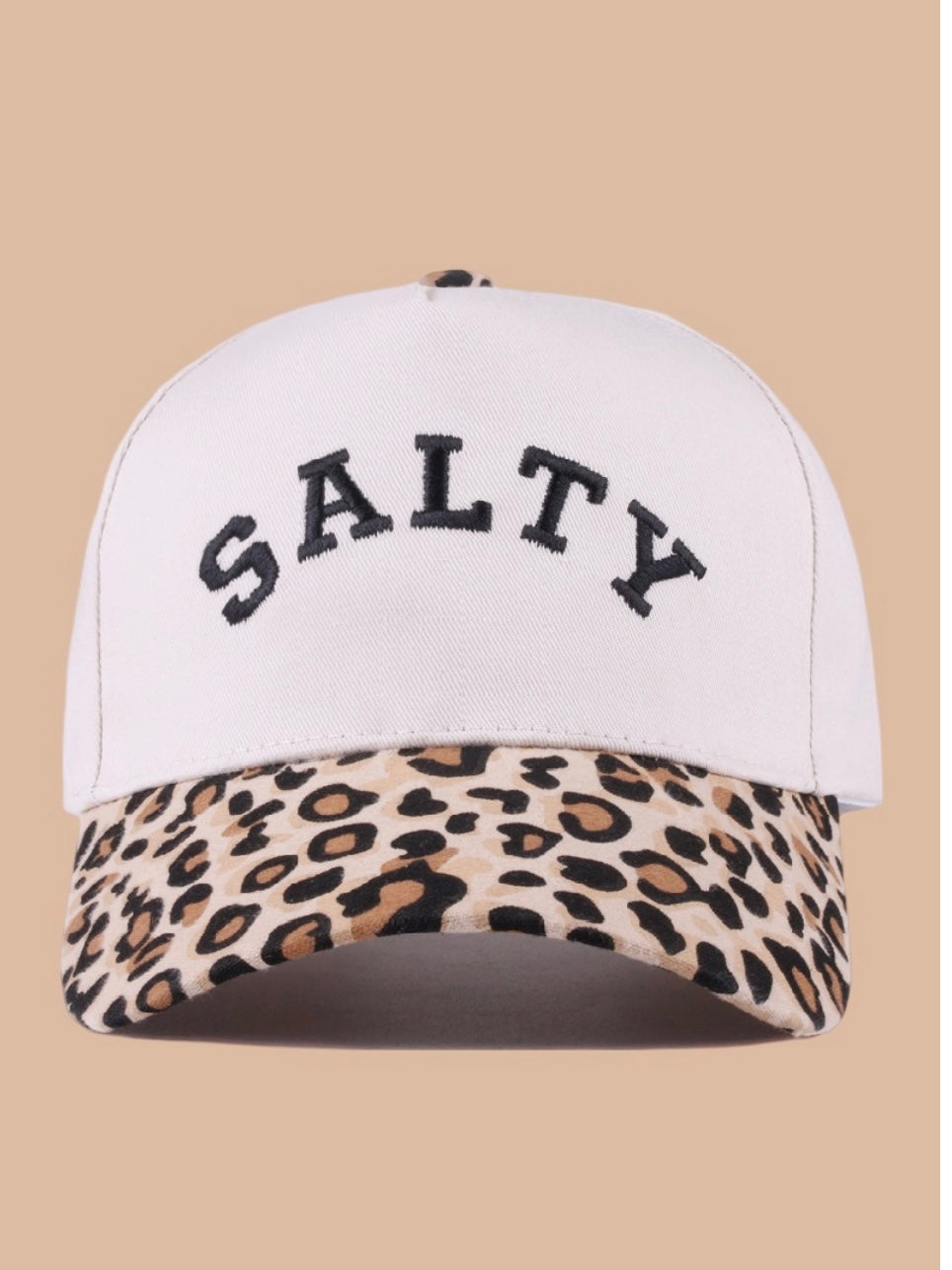Salty Two-Tone Canvas Cotton Caps in Black, Beige and Leopard