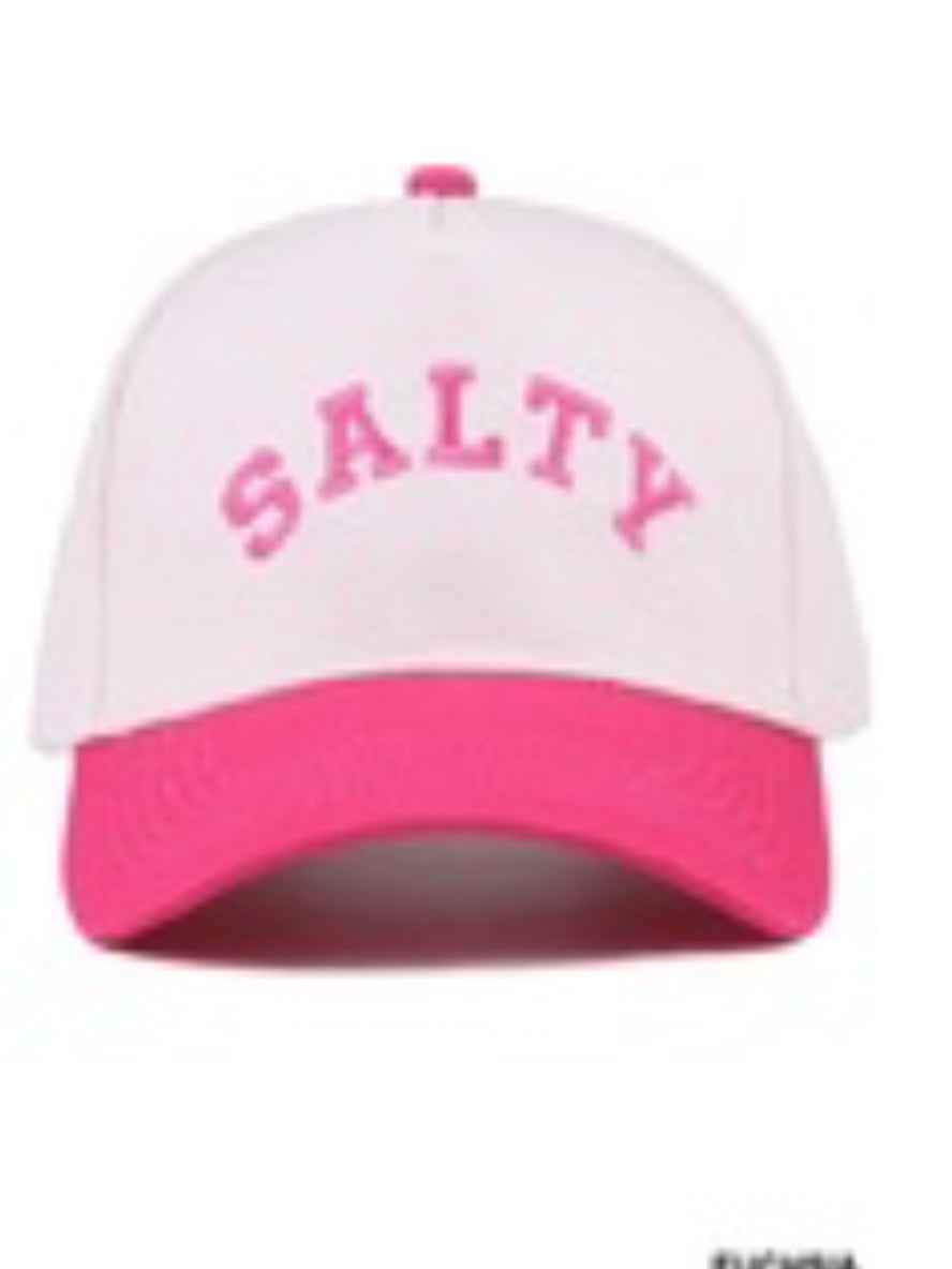 Salty Two-Tone Canvas Cotton Caps in Black, Leopard, Pink and Fuchsia