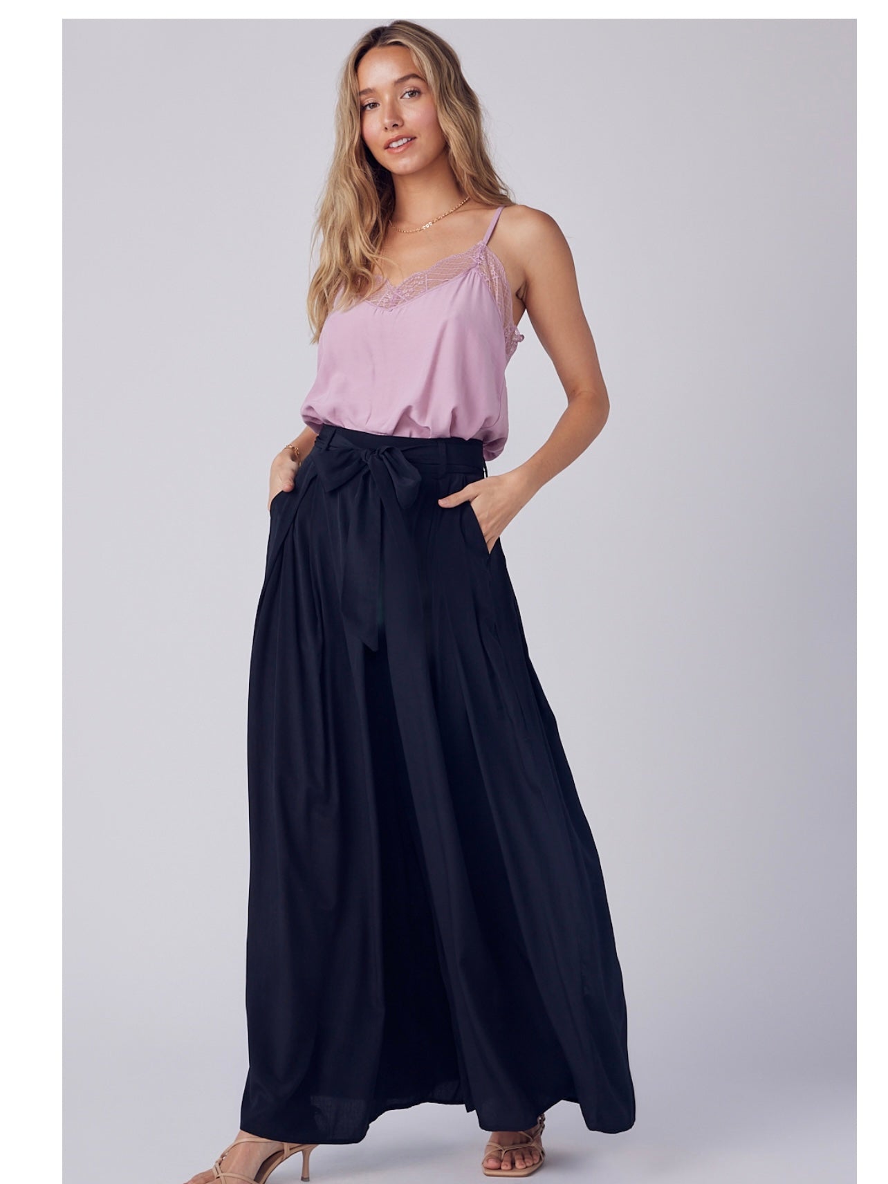 Flowy Wide Leg Pants in Black