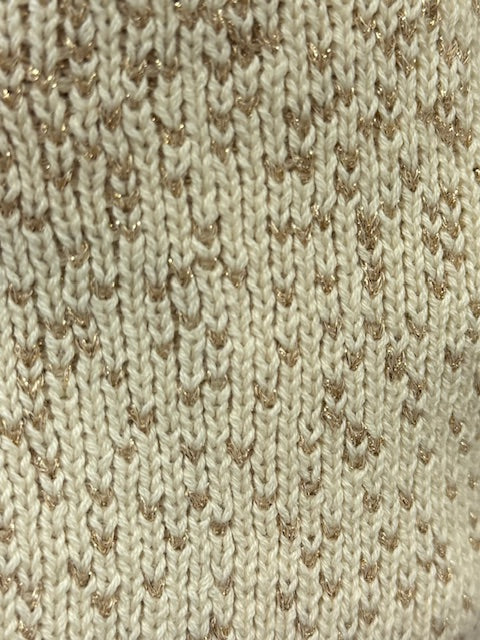 Short Sleeve Glitter Pullover in White Cap