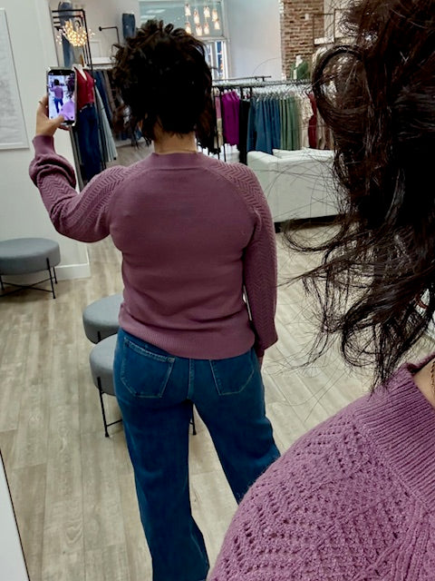 V-Neck Mauve Sweater