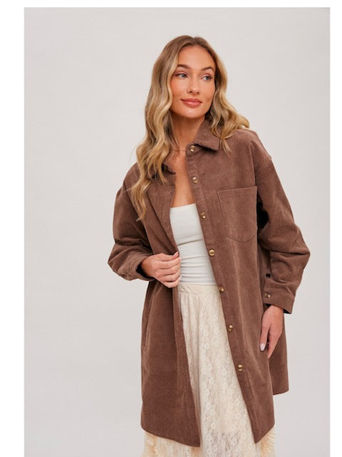 Oversized Corduroy Jacket in Coco