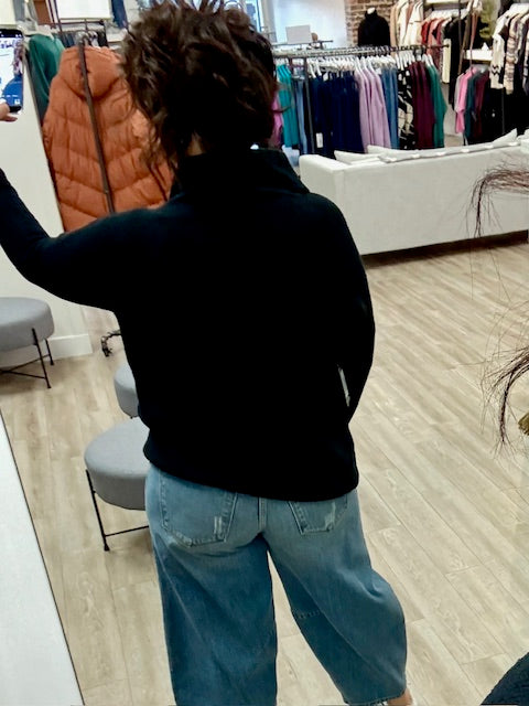 Nancy Ottoman Mock Neck in Black