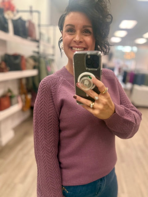 V-Neck Mauve Sweater