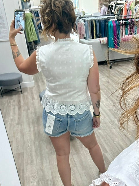 The Charlotte Lace Top in Pearl