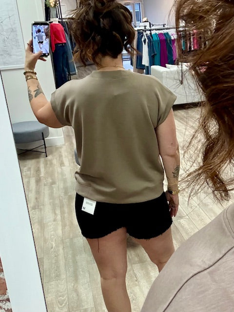 Scuba Short Sleeve Sweatshirt in Cocoa