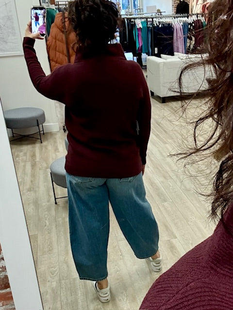 Nancy Ottoman Mock Neck in Prune