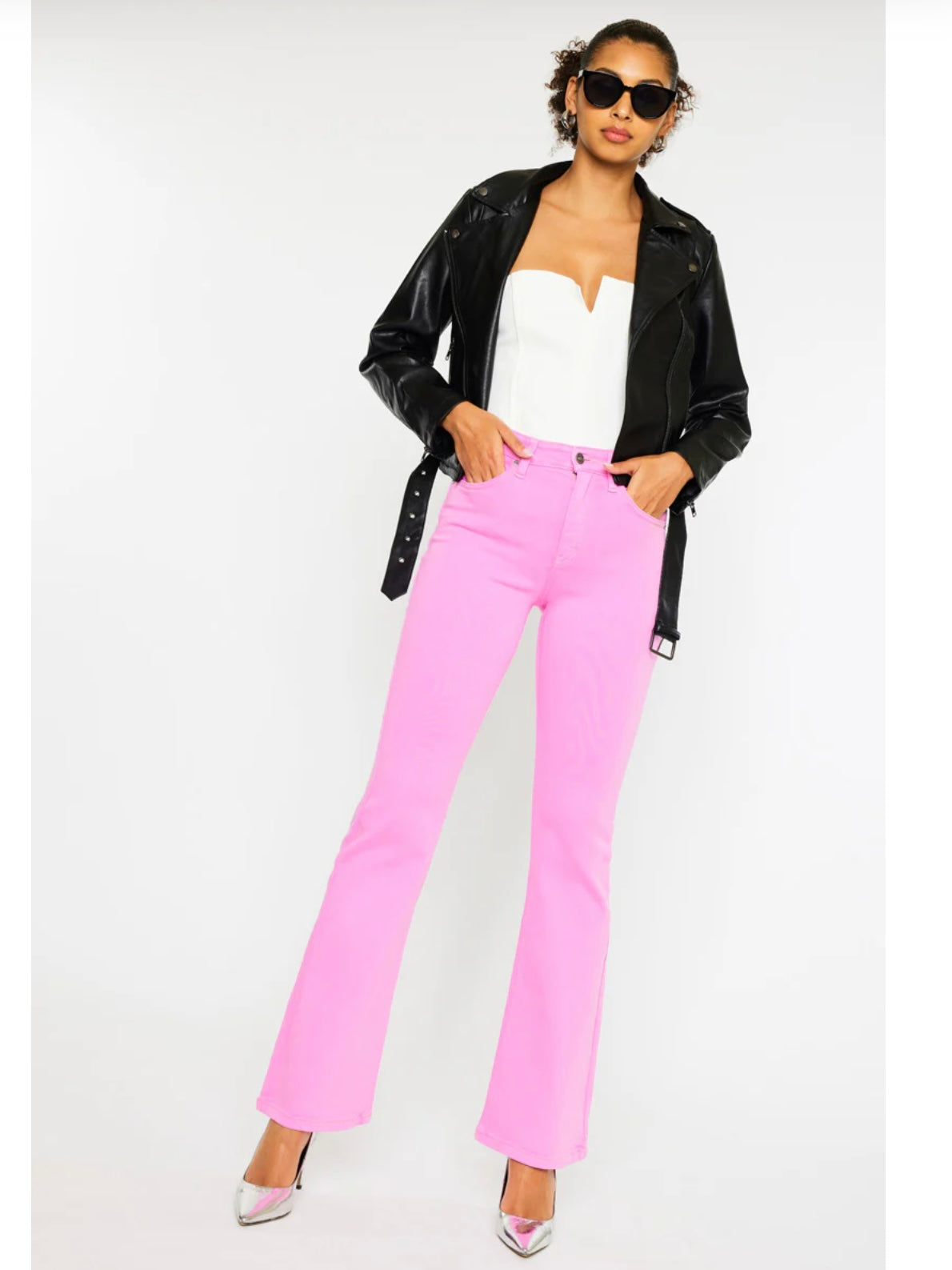 Betsy High Rise Bootcut in Pink