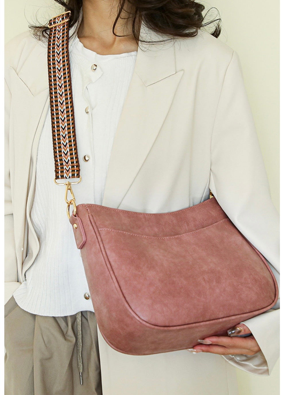 Vegan Leather Messenger Bags in Black, Grey, Camel and Rose