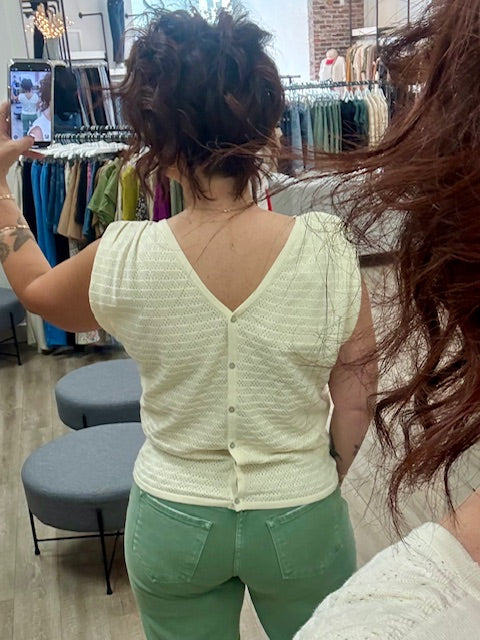 Knitted Singlet in White Cap