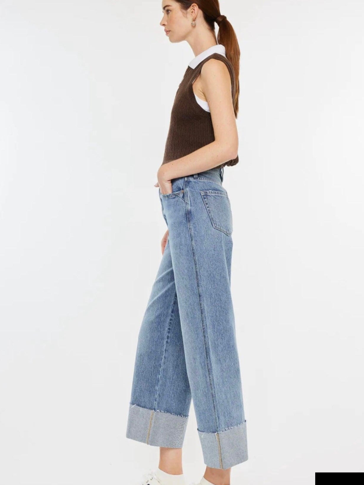 The Alfie 90's Cropped Wide Leg Jeans