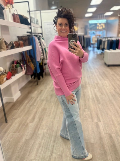 Carlise Mid Rise Colour Block Wide Leg Jeans