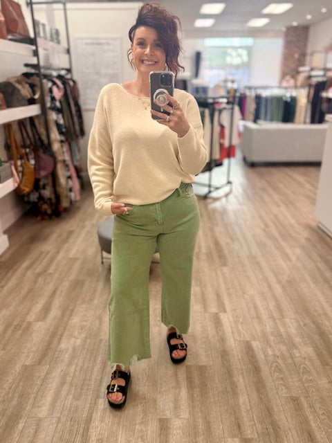Ladies Sweater in Whitecap