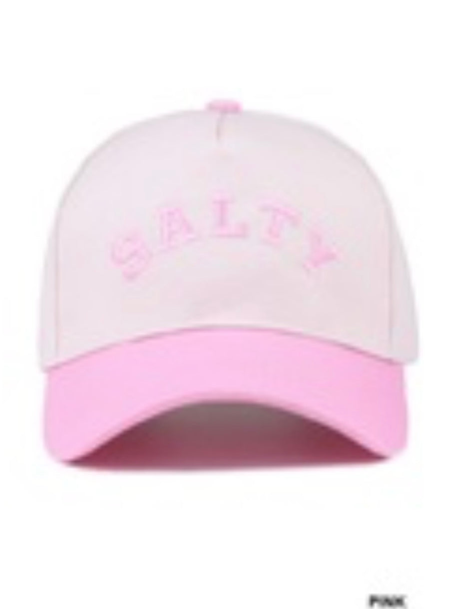 Salty Two-Tone Canvas Cotton Caps in Black, Leopard, Pink and Fuchsia