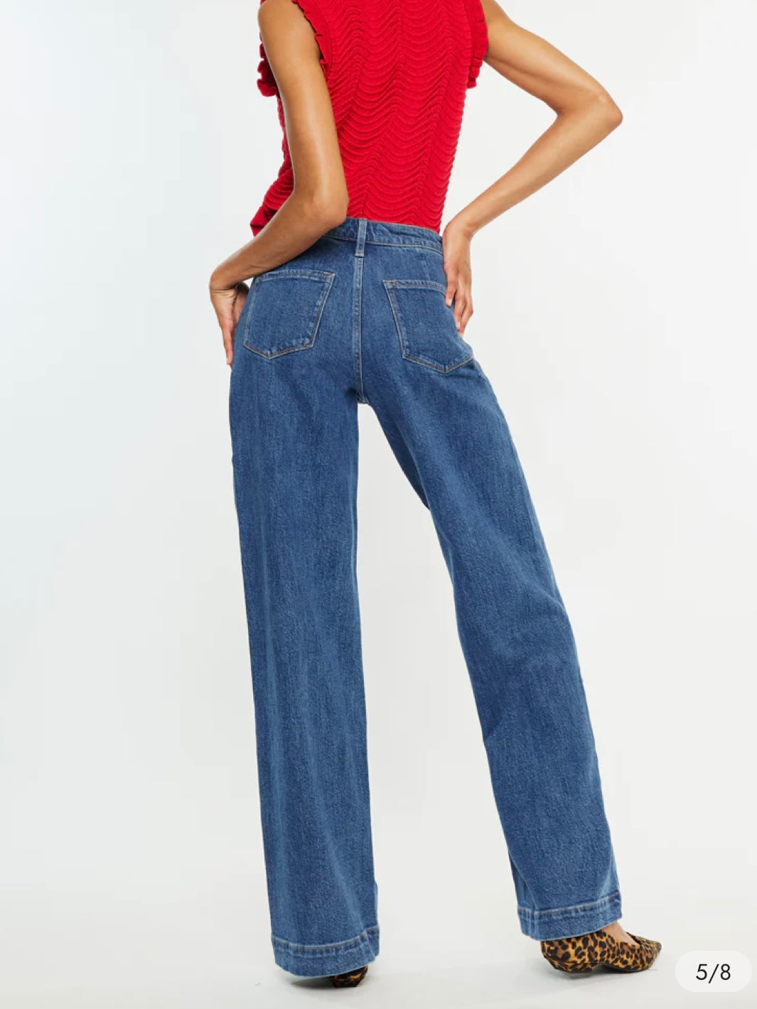 Sol High Rise Wide Leg Trousers in Dark