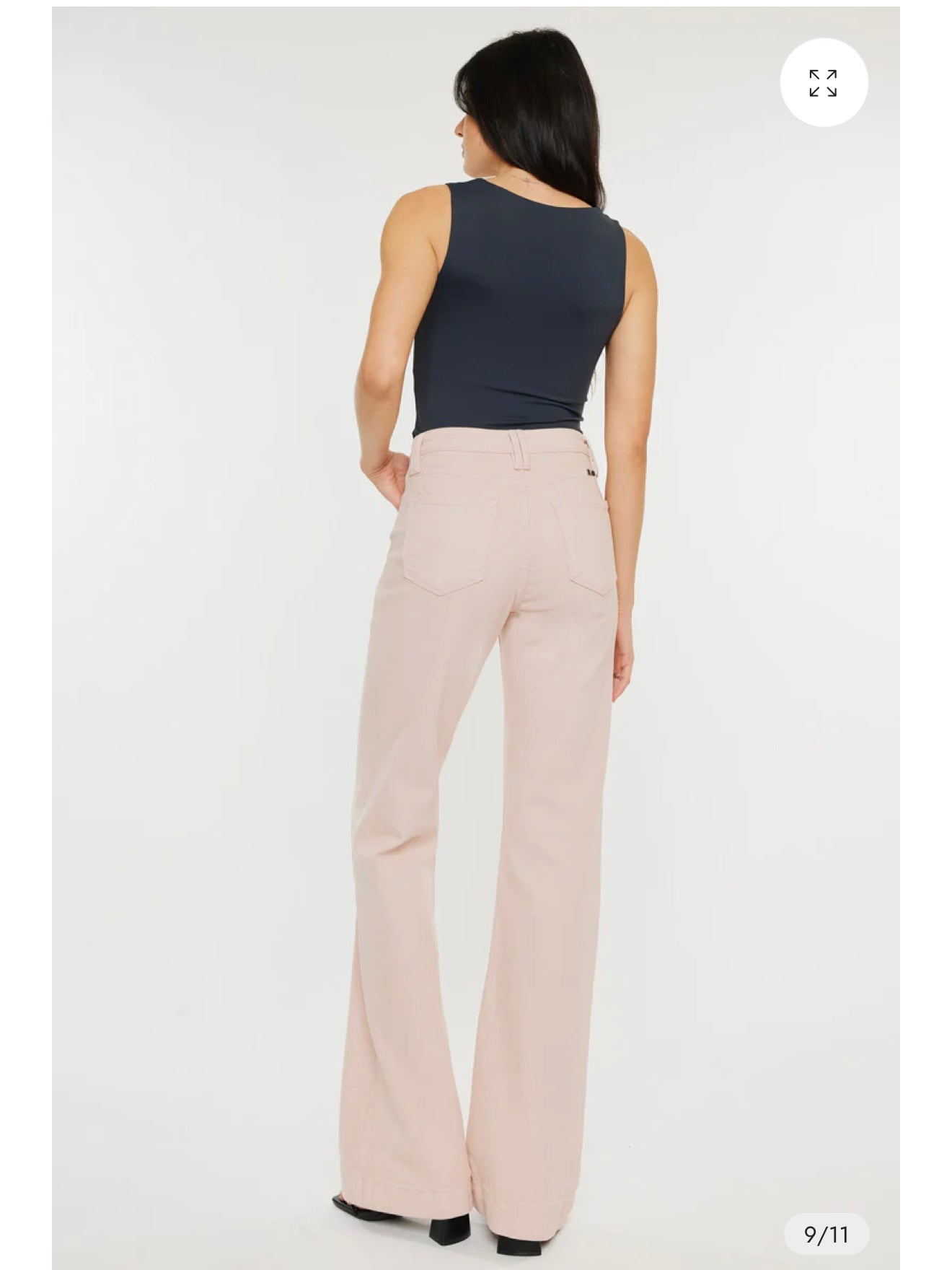 Kiera High Rise Wide Flare Jeans in Pink
