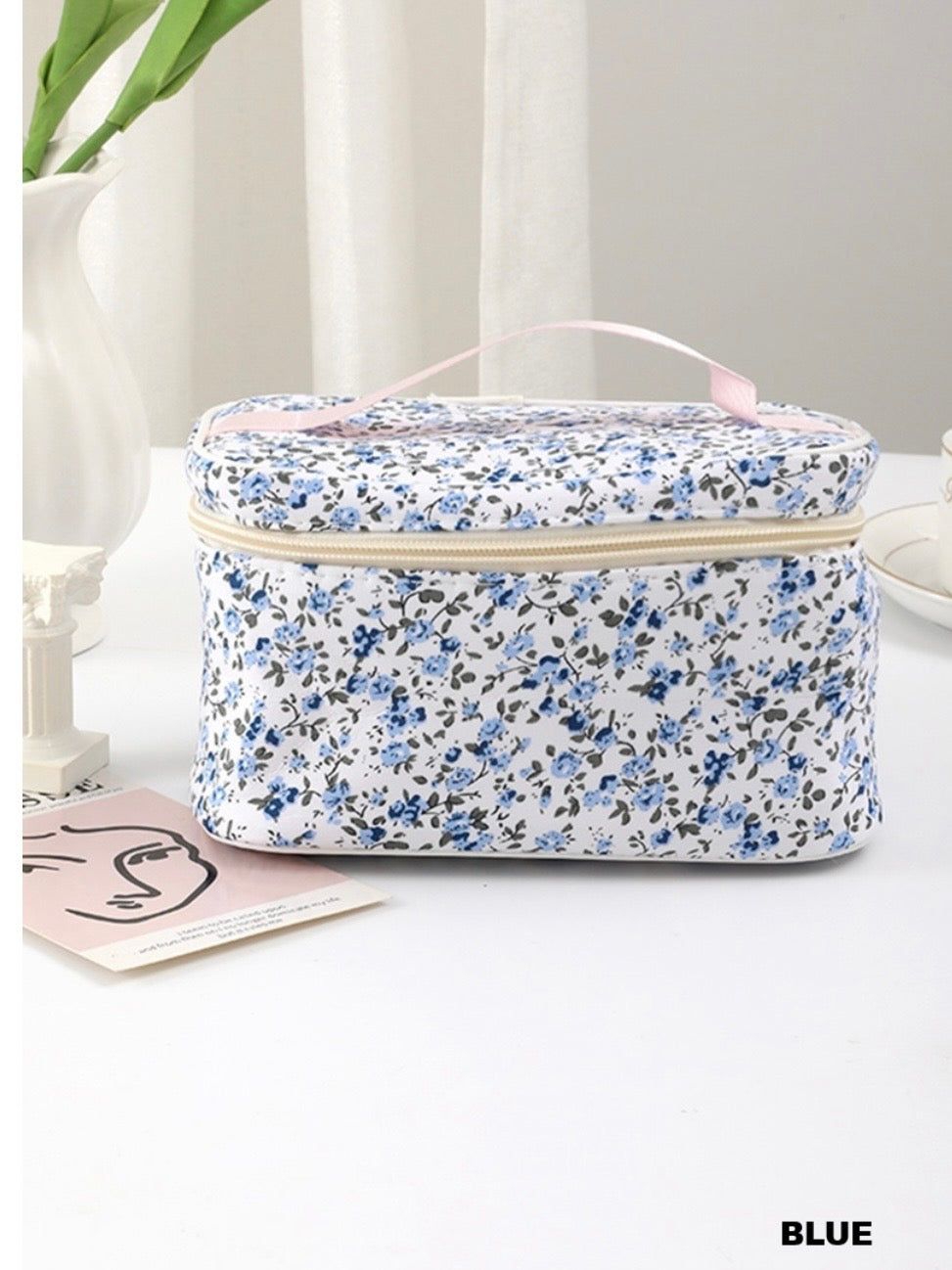 Quilted Travel Floral Make Up Bags