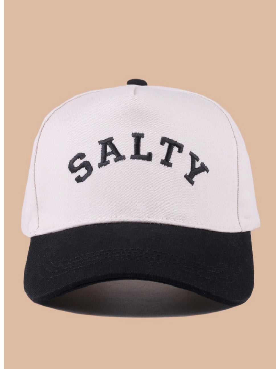 Salty Two-Tone Canvas Cotton Caps in Black, Beige and Leopard