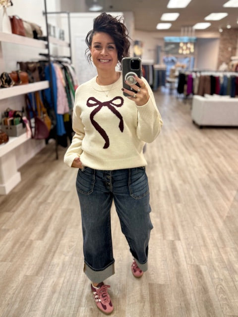 Bow Sweater in Bone