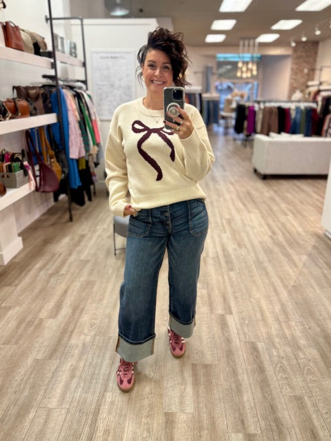 Bow Sweater in Bone