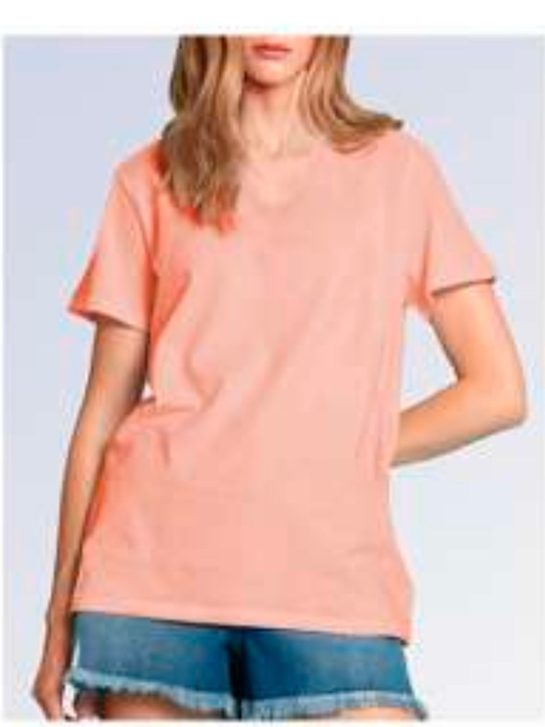 Point Zero V-Neck Tee in Pink
