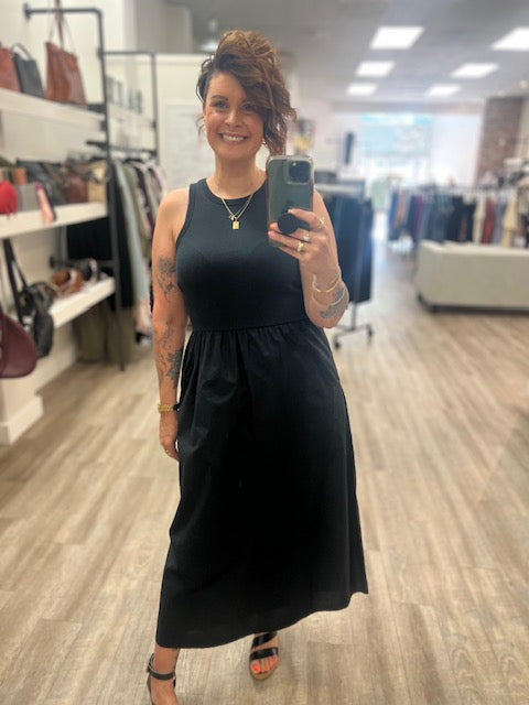 Kamalia Racer Tank Dress in Black