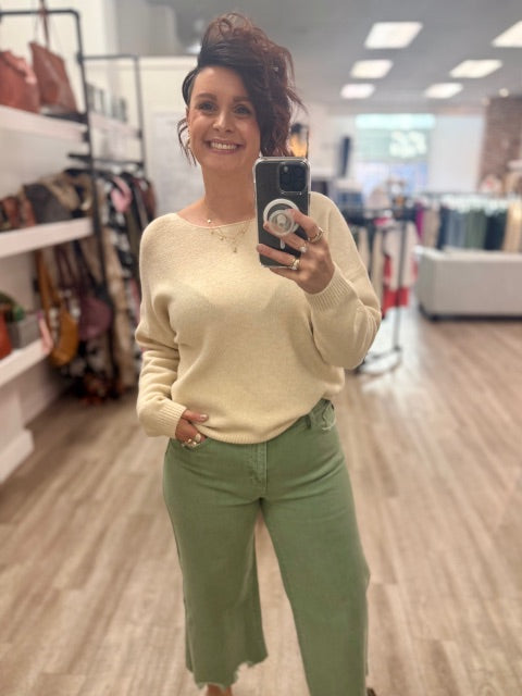 Ladies Sweater in Whitecap