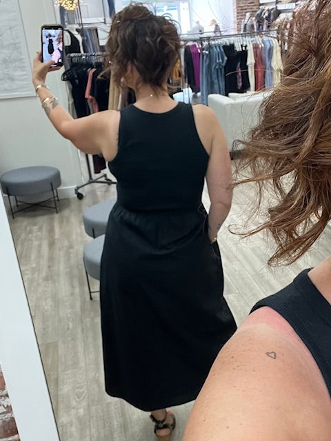 Kamalia Racer Tank Dress in Black